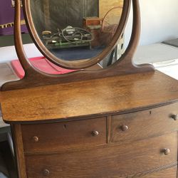 Antique Dresser And Mirror