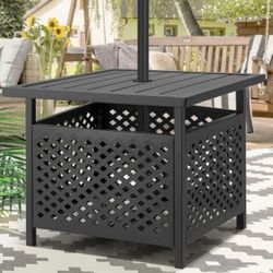 Outdoor Side Table with Umbrella Hole(1.58”), Table Only