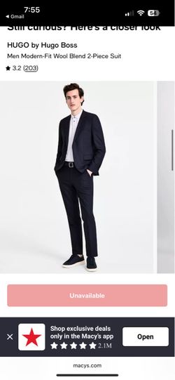 Hugo Boss wool blend 2 piece suit