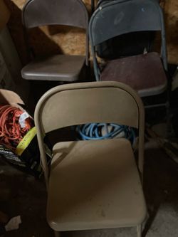3 metal chairs