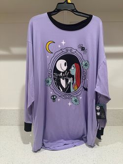 New Disney's the Nightmare Before Christmas Jack & Sally Pajama Women's Sleep shirt, Sizes L (12-14)