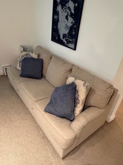 Beige Upholstered Sofa