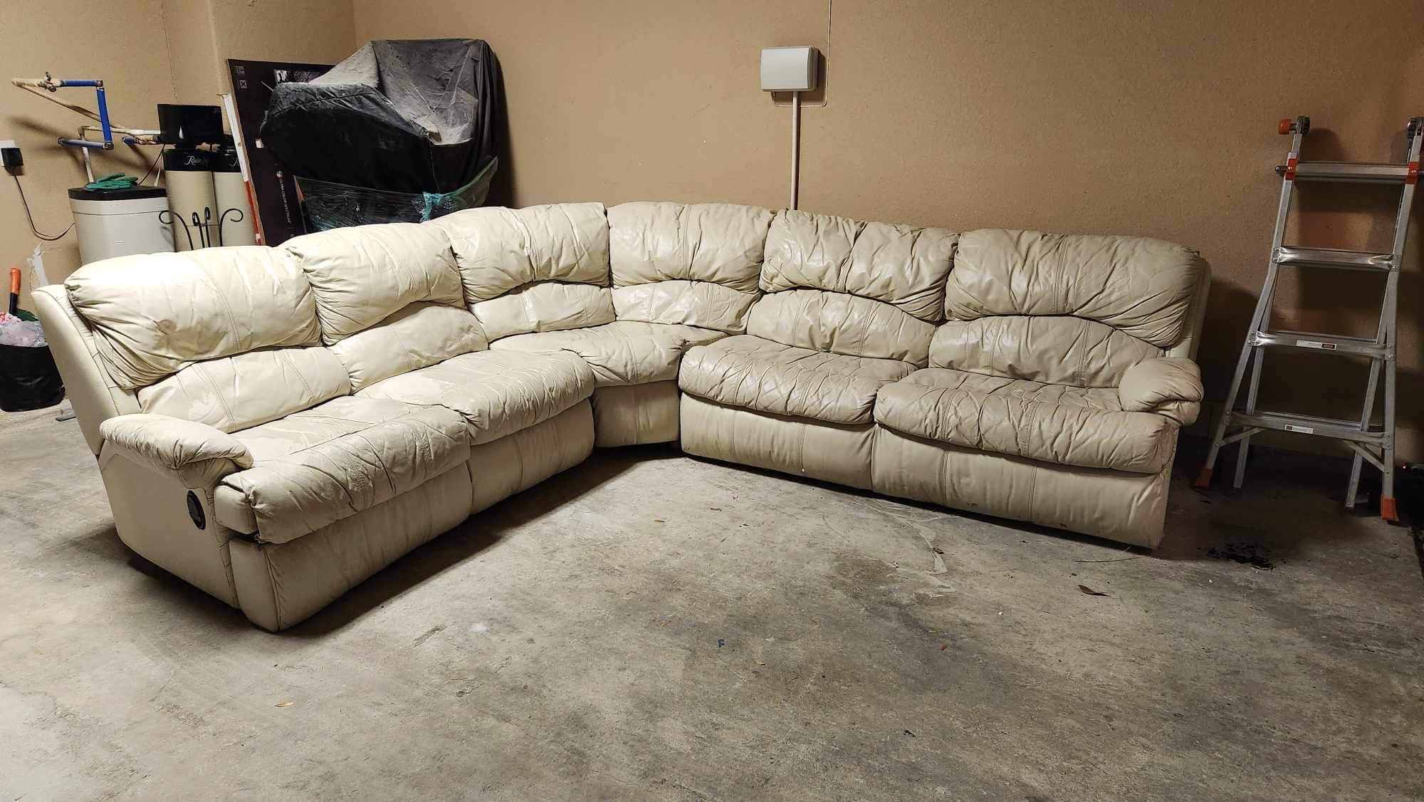 Beige Leather Sectional for Sale in San Antonio, TX OfferUp
