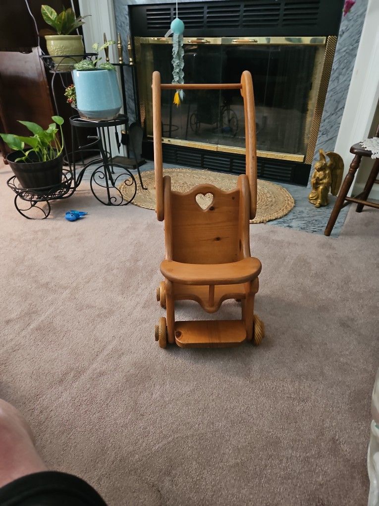 Antique Solid Stroller For Girls Doll