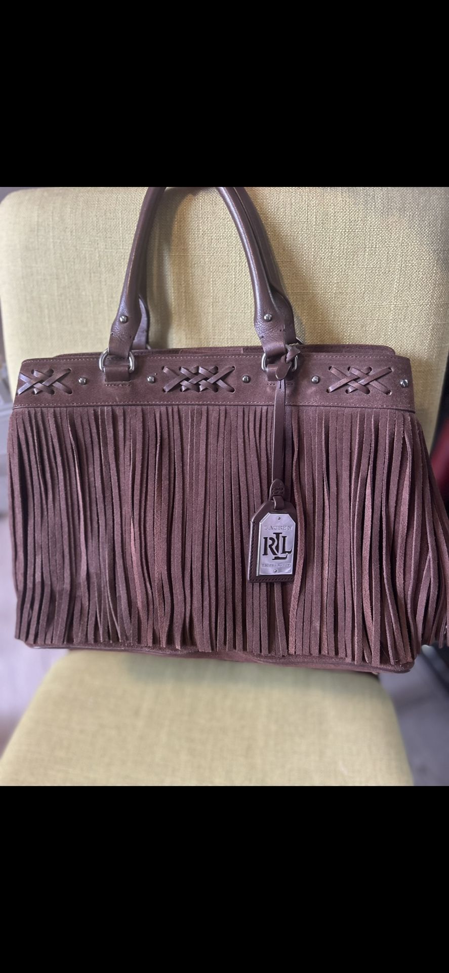 Suede Ralph Lauren Handbag