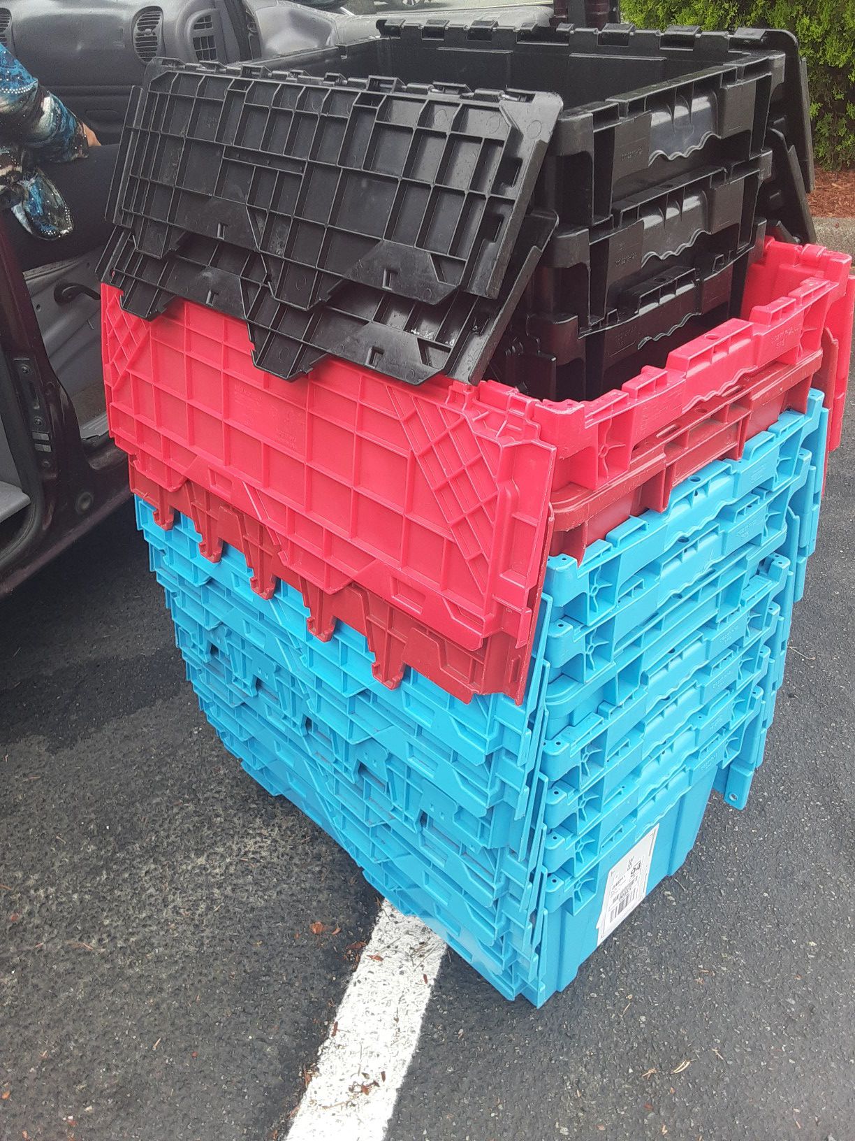 Industrial Plastic Stackable Totes With Lids