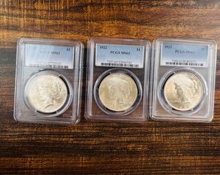 1922 & 1923 Peace Silver Dollar Coins