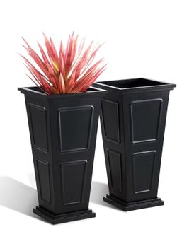 26" Tall Metallic Planter Set of 2