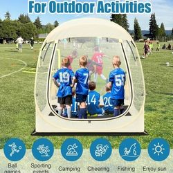 EighteenTek Pod All Weather Sports Tent with Sealed Floor - Instant Tent Shelter - Outdoor Bubble Tent - Rain Tent Camping Sun Shelter Pop Up Clear, P