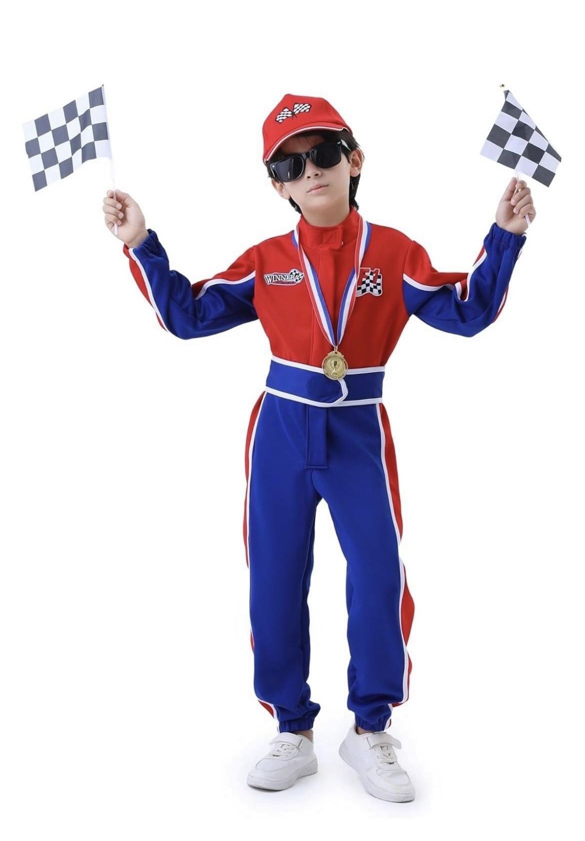 Kids Racing Suit Costume Toddler and Boys Race Car Driver Jumpsuit, Dress Up & Pretend Play, Ages 3-12🆕✅BRAND NEW