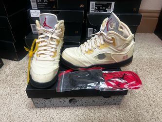 Air Jordan 5 Retro Off-White Sail Sneakers