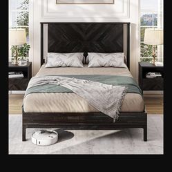 BME Vivian Queen-Size Bed Frame with Headboard