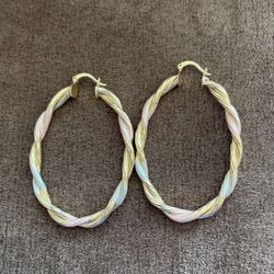 Oval Earrings Gold Filled  3 Colors 