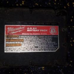 Milwaukee 4.0 Amp Lithium Battery For Power Tools 