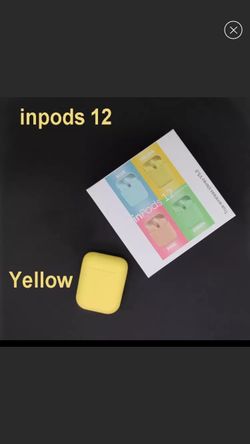 NWT i12 Wireless Earphones Bluetooth 5.0 Stereo yellow
