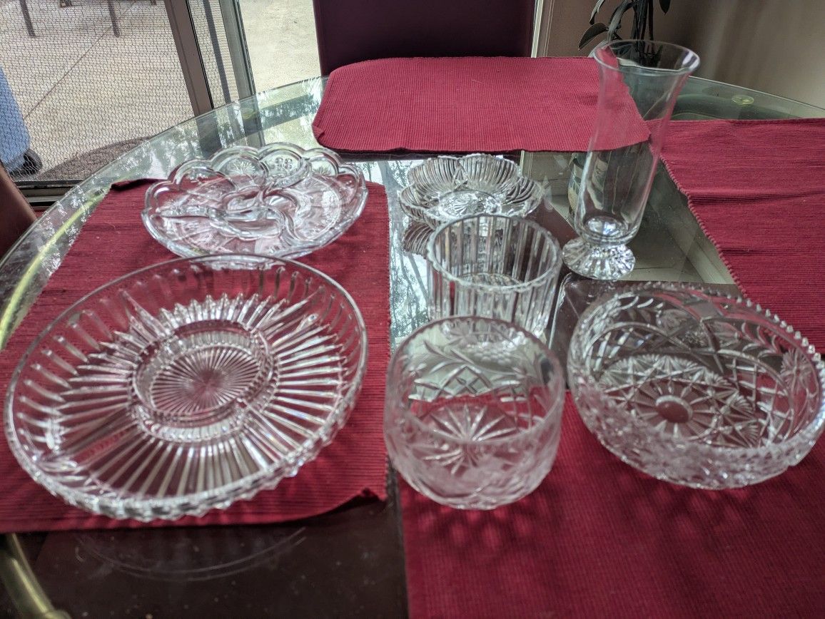 Vintage Crystal platters and bowls