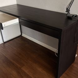 Modern Dark Wood Desk – 55”