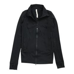Lululemon Asana Jacket Size 6 Black Sweatshirt Sweater Gym Yoga Running Full Zip