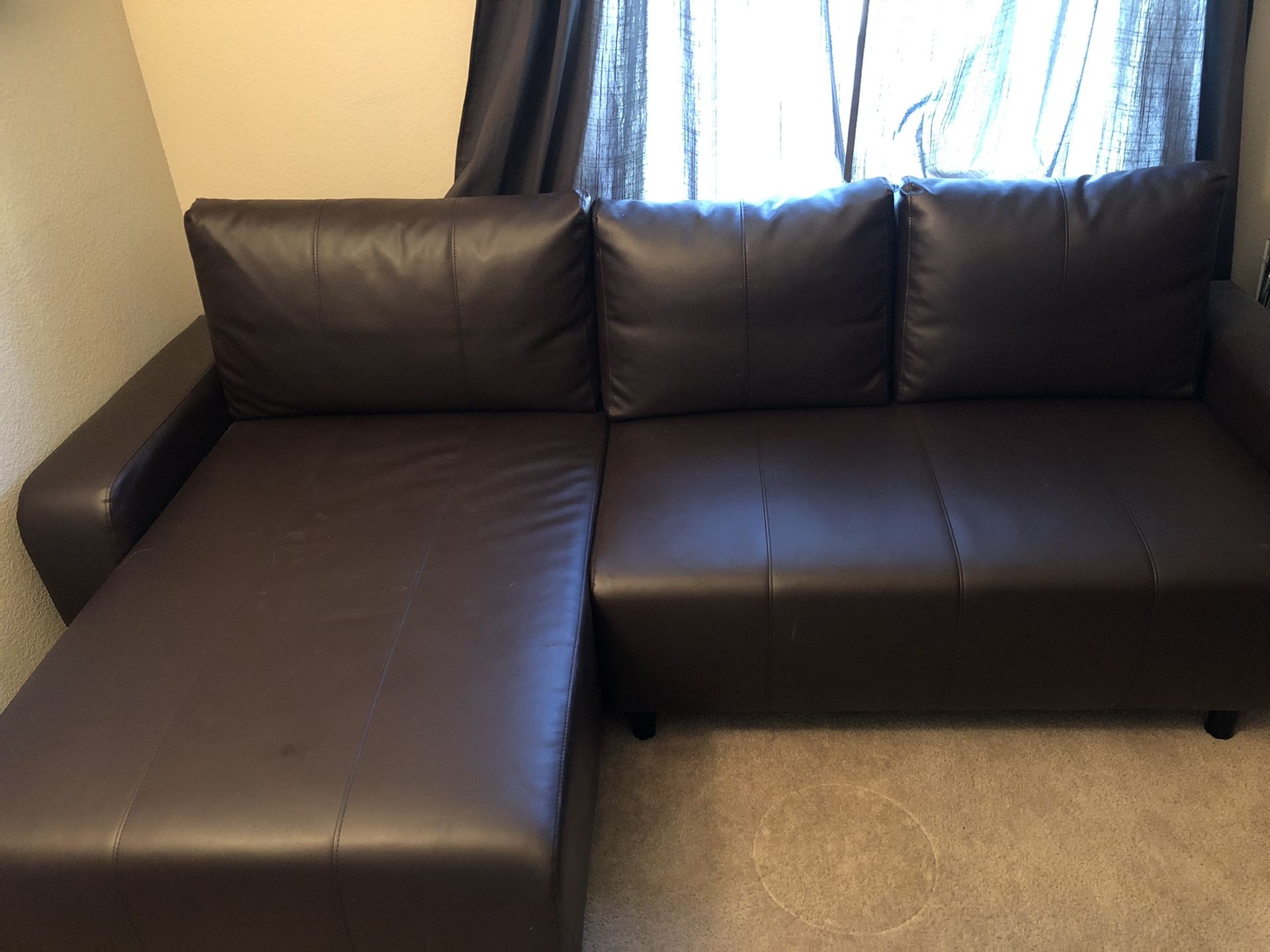 IKEA leather futon couch