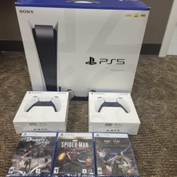 Console Disc Version 3 Games + 2 Controller Bundle