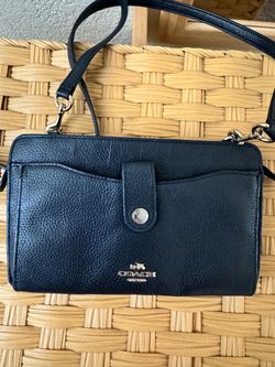 Black Coach Pebbled Leather Crossbody Bag