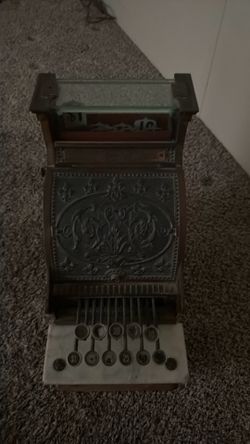 Antique Brass National Brand Cash Register!