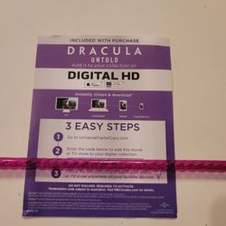$4 DIGITAL HD MOVIE. DRACULA UNTOLD. $4 OR TRADE FOR A MOVIE TITLE I DO NOT ALREADY OWN.