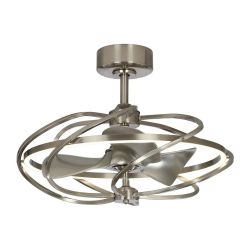 Parrot Uncle Bucholz 27" Caged Ceiling Fan w/ LED Light & Remote, Brushed Nickel – Open Box