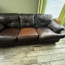 Brown Leather Couch