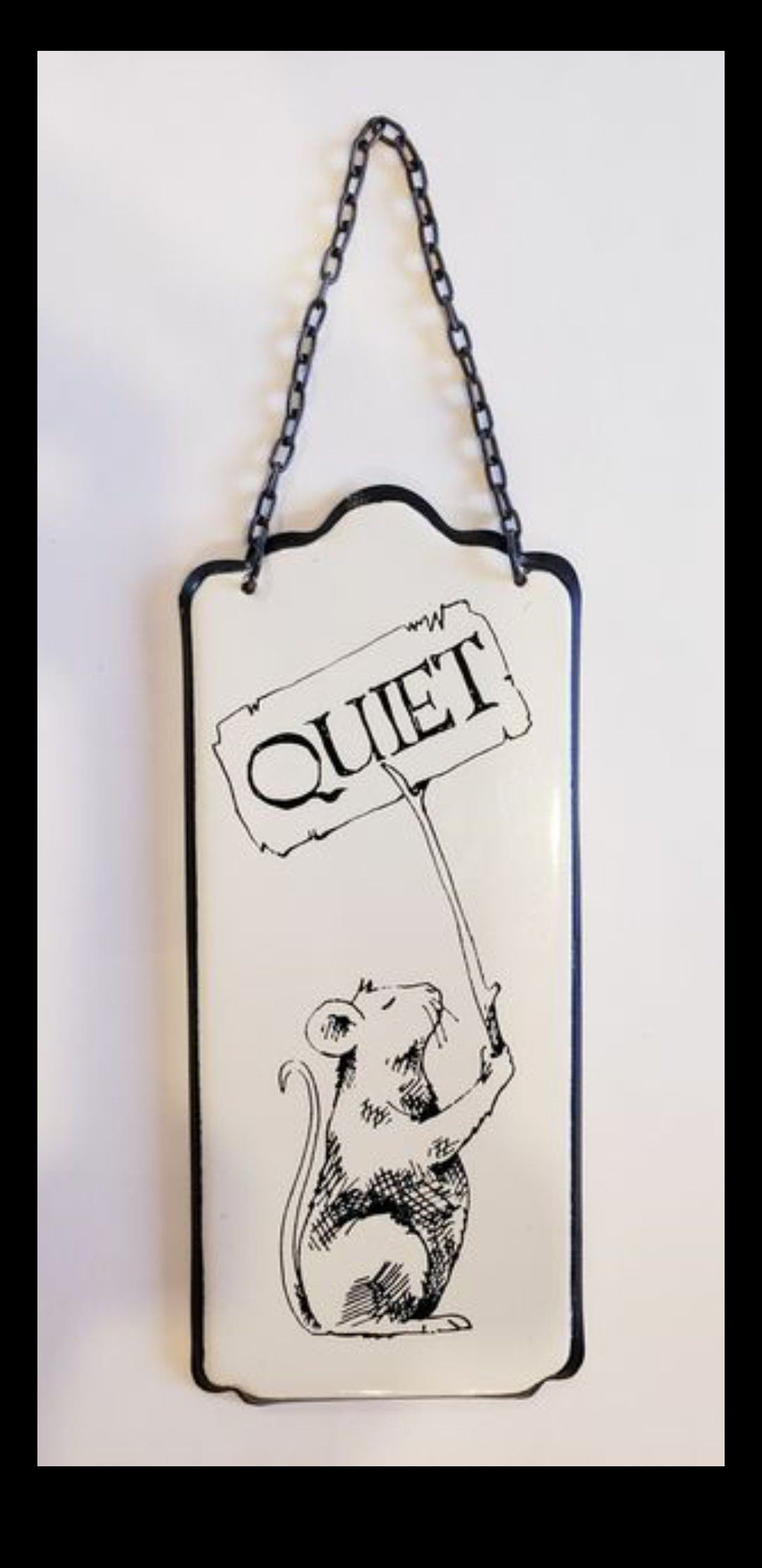 Enamel Quiet Mouse Door Sign