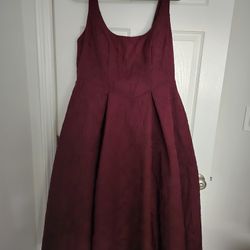 Amalie Wine A-line Midi Dress