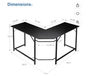 Black Table Work Gaming Ext 