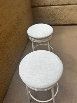 Set of 2 White  Bar Stools