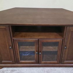 Corner media console or corner entertainment / TV cabinet)