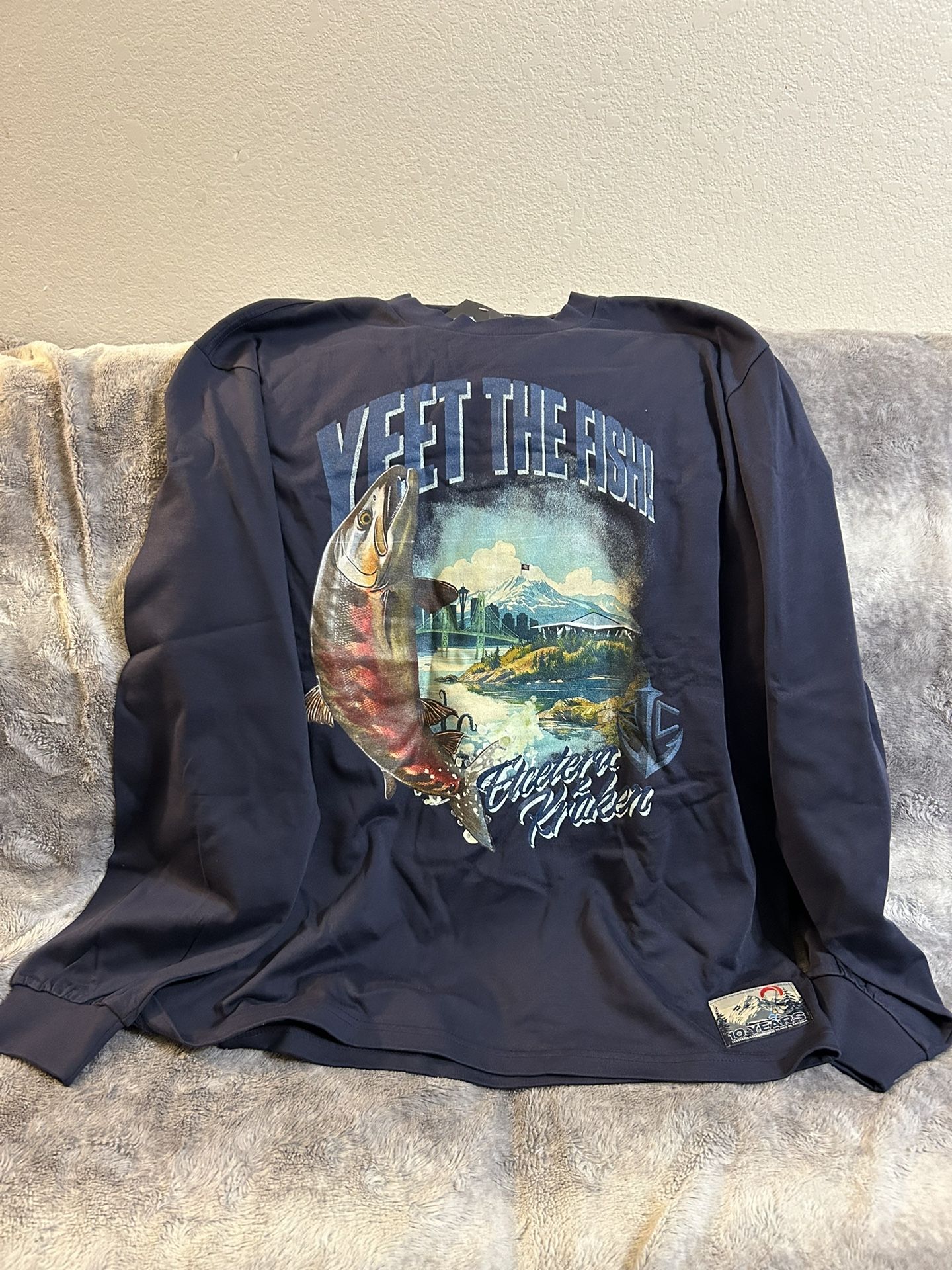 Seattle Kraken x ETC United By The Sound Blue Long Sleeve Shirt Size Large NWT
