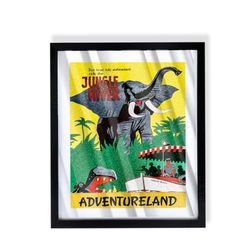 Disneyland jungle cruise adventureland poster art with black frame