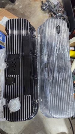 BBC 454 Valve Covers Black Powder Coat