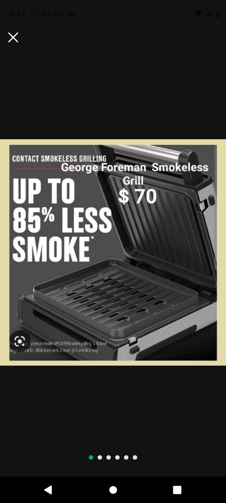 New George Foreman Smokeless Grill