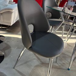 Grey Chairs With Chrome Legs BRAND NEW