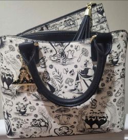 Loungefly Alice and Wonderland purse with matching wallet