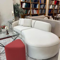  10 Feet Long Versatile Light Gray Sectional 
