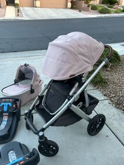 Uppababy Vista complete travel system stroller bassinet, car seat in Alice Pink**flash sale