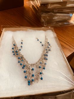 Beautiful 3 piece silver and turquoise necklace earring set