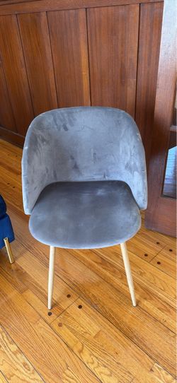 Gray velvet chair