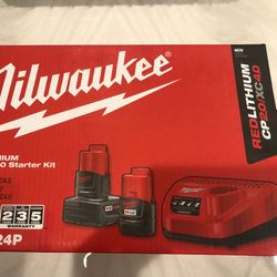 Milwaukee m12 Battery Starter kit 2.0 4.0 Charger And Bag