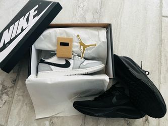Two Shoes. Nike Air Jordan 1 Low OG “Wolf Grey” Nike Air Zoom Pegasus 37 Triple Black sz 7 6.5 Amazing Condition!