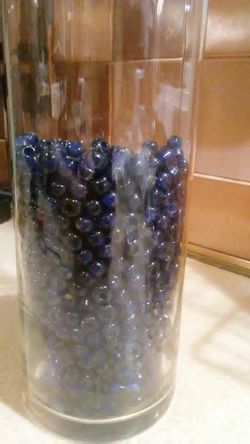 Antique cobalt blue glass beads