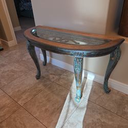 Rustic Southwest Stylle Half Round Side Table