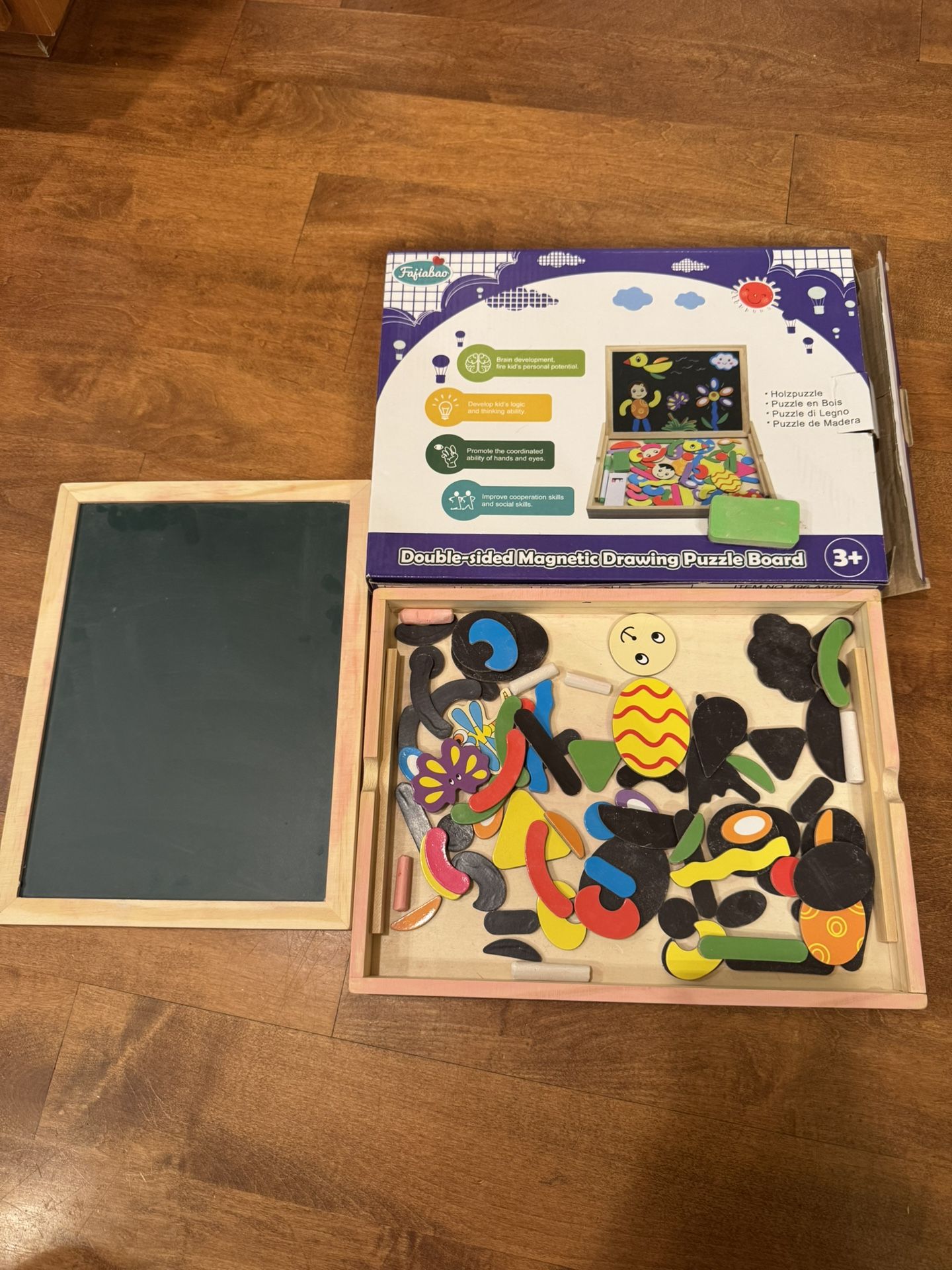 Kids, double-sided, magnetic drawing puzzle board shipping available