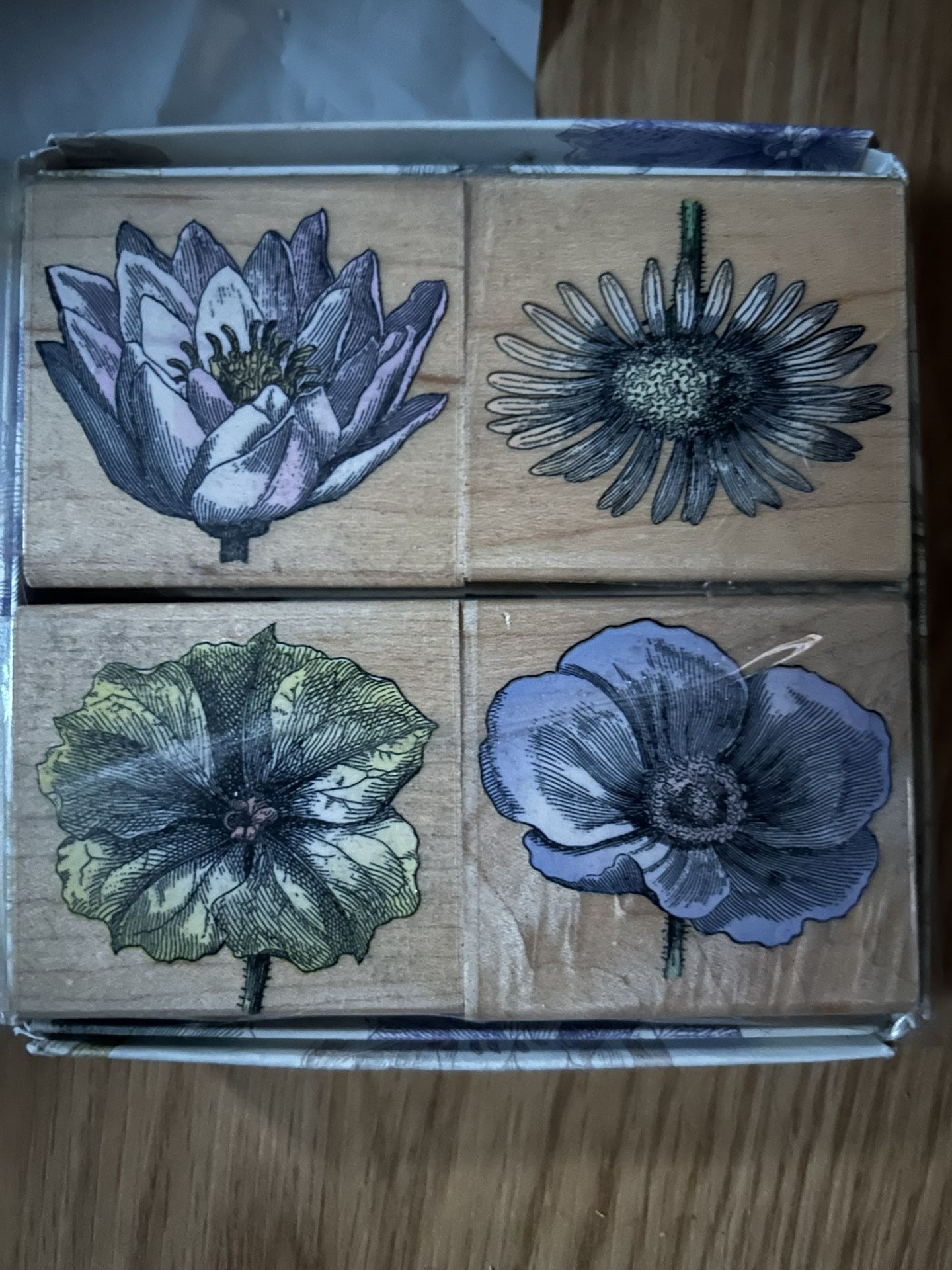 Box of flower stamps